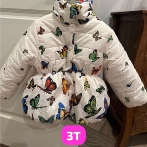 Butterfly Print Puffer Jacket